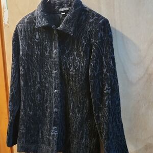 Textured Black Button-Up Jacket